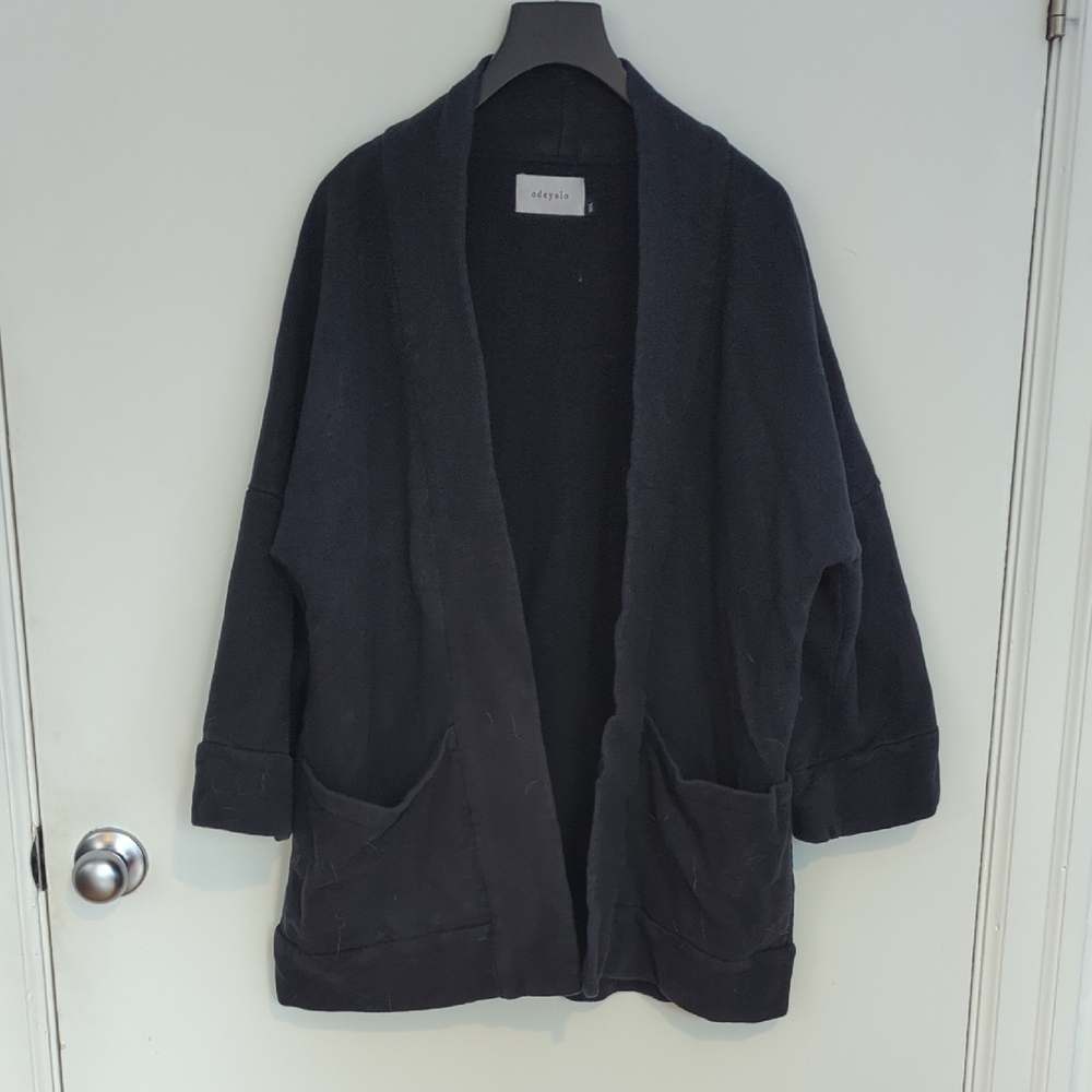 Kimono Style Open Black Cardigan